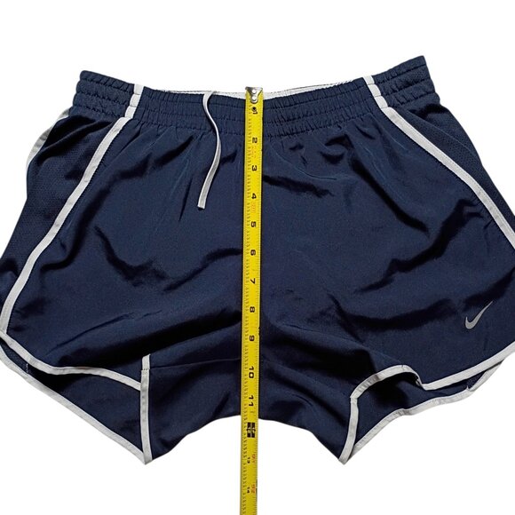 Nike Women M Dri-FIT Performance Running Shorts Blue & White M Side Mesh Comfort - Picture 8 of 13
